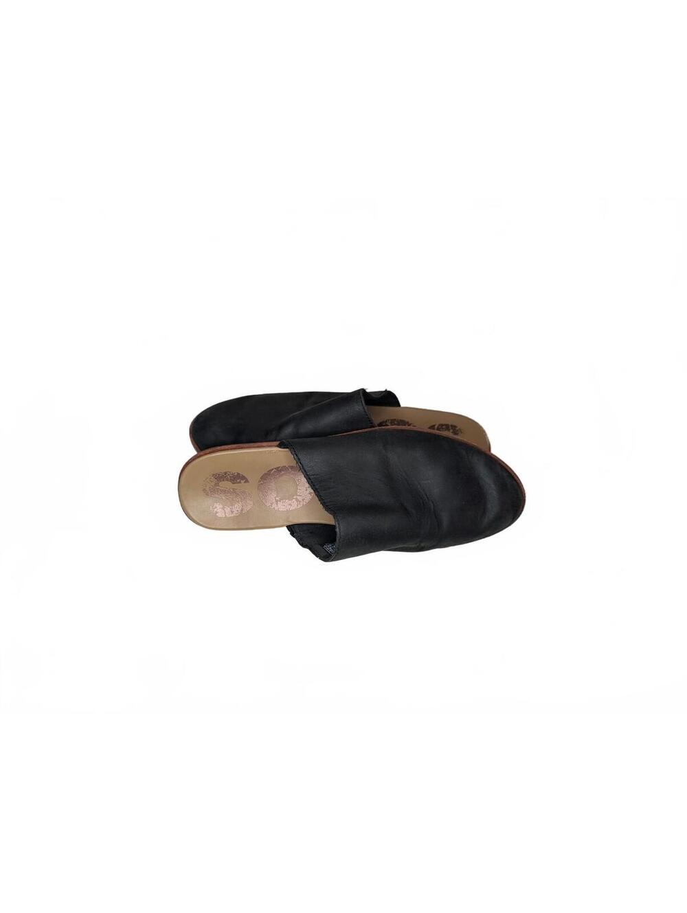 Sorel Ella Black Leather Mule Slides Size 9.5 - Picture 4 of 6